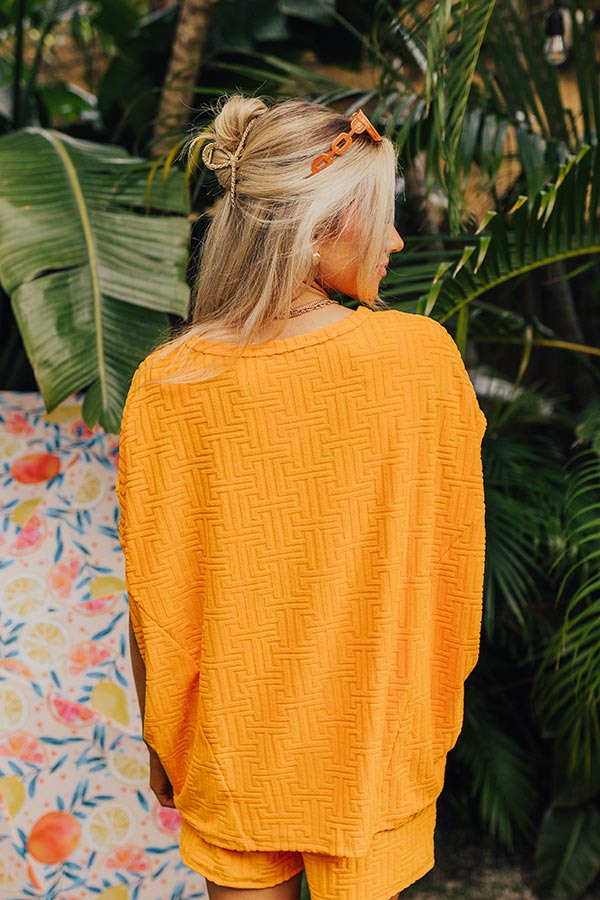 Ultimate Maldives Escape Oversized Terry Top - Premium Orange