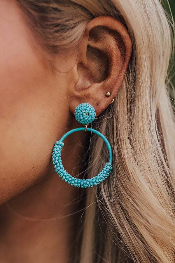 Premium Turquoise Beaded Hoop Earrings - Ultimate Style Upgrade