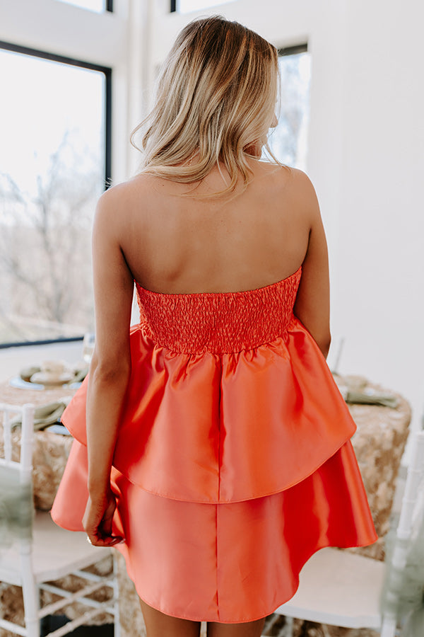 Ultimate Coral Mini Dress - Elite Elegance Collection