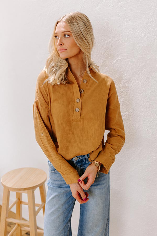 Ultimate Cozy Khaki Shift Top