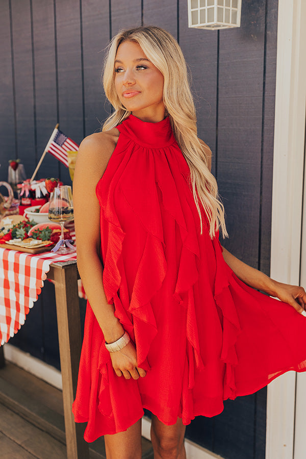 Ultimate Red Ruffle Mini Dress for Date Night & Parties