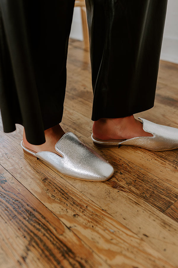 Premium Metallic Silver Spotlight Flat Shoes