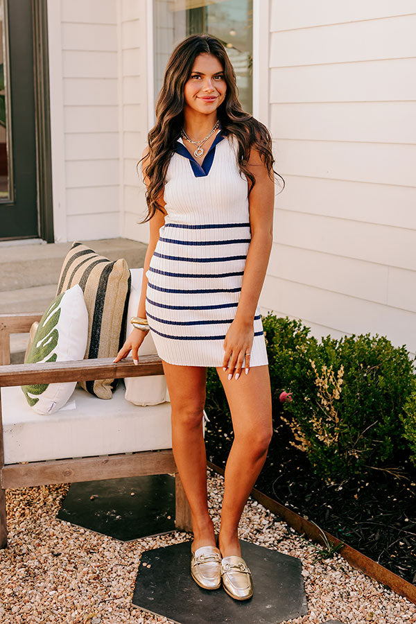 Ultimate Ribbed Mini Dress - Navy Elegance