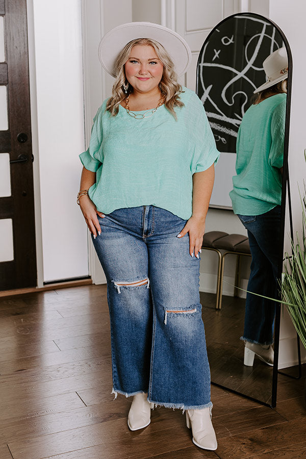 Premium Mint Curves Shift Top - Ultimate Comfort & Style