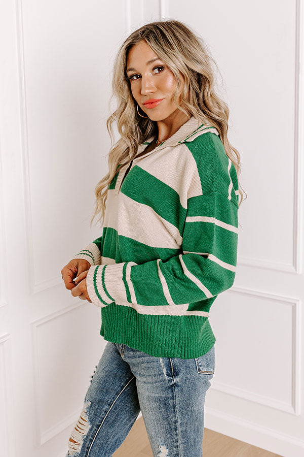 Premium Campus Stroll Stripe Sweater - Ultimate Cozy Style