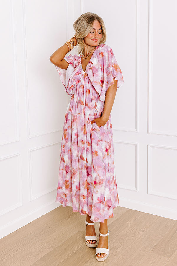 Premium Vineyard Stroll Midi Dress