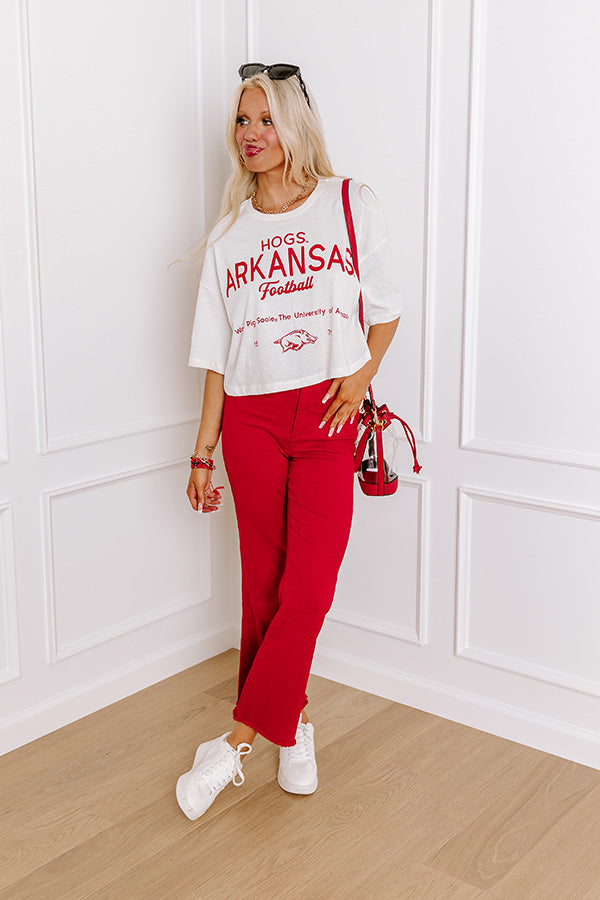 Premium Arkansas Razorbacks Graphic Crop Tee - Ultimate Game Day Style