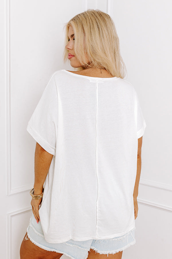 Premium Always On The Go Shift Tee - Ivory Curves