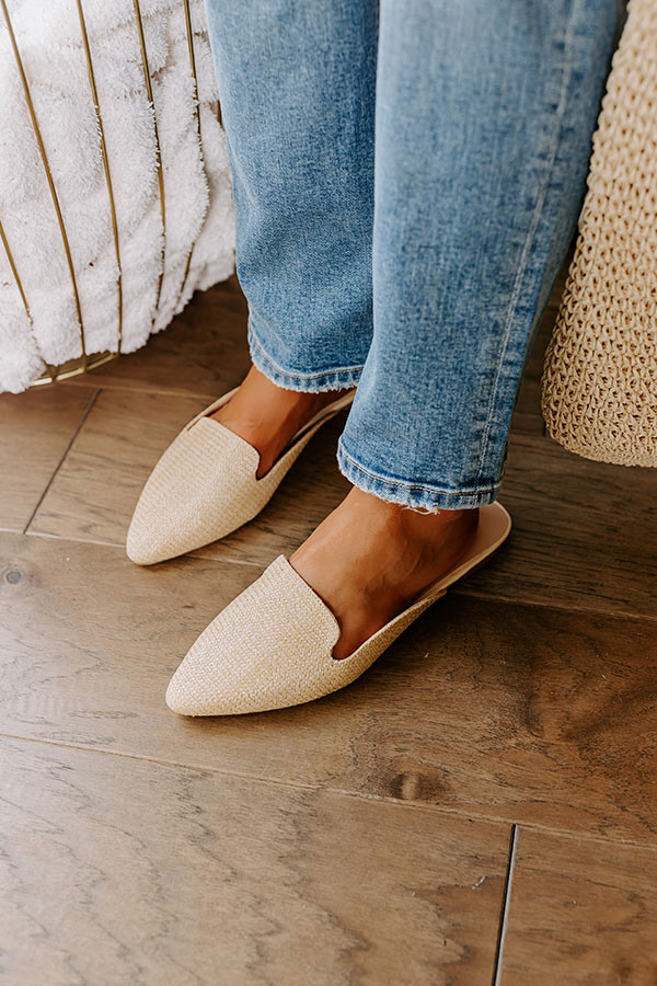 Premium Natasha Raffia Woven Flat in Tan - Ultimate Comfort & Style