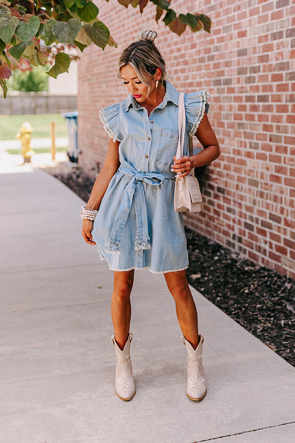 Premium Aleena Chambray Mini Dress - Ultimate Style Upgrade