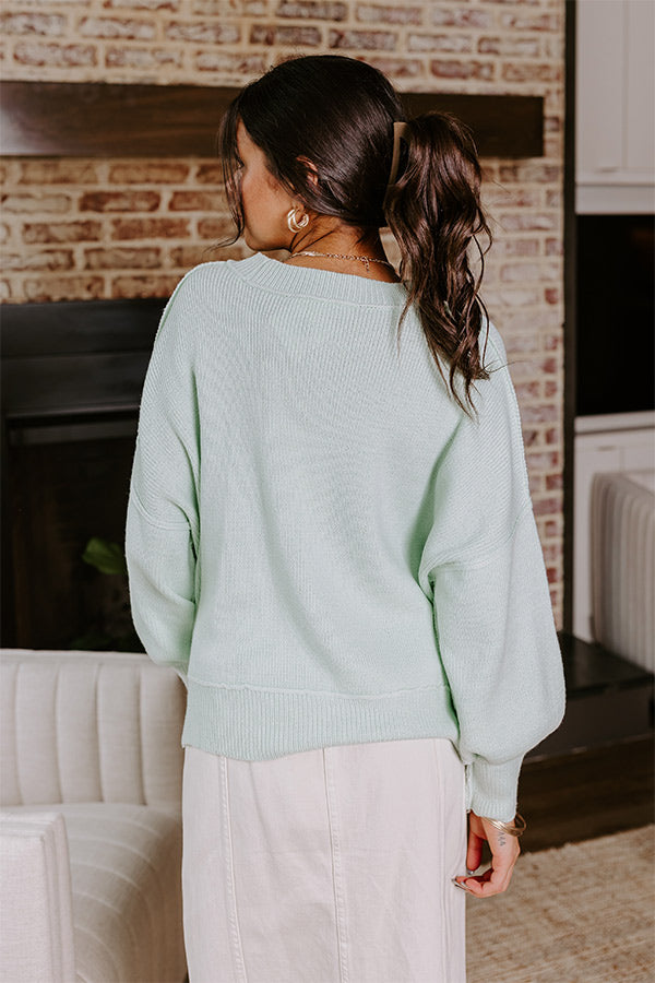 Ultimate Comfort Mint Knit Sweater for Road Trips