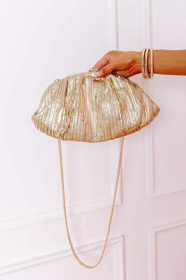 Ultimate Golden Moment Metallic Clutch - Premium Evening Essential