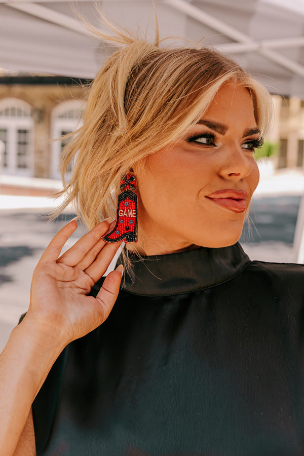 Ultimate Game Day Southern Charm Earrings in Red