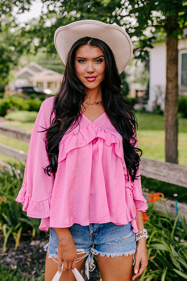 Premium Ruffle Love Top - Soft Pink | Trendy & Versatile