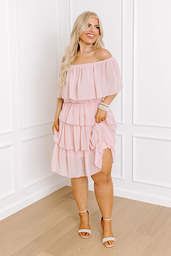 Premium Pink Passion For Pinot Ruffle Dress - Ultimate Elegance