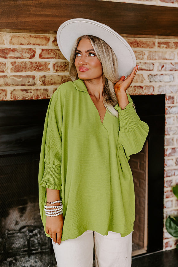 Premium Luxe Lane Shift Top - Lime Trendsetter