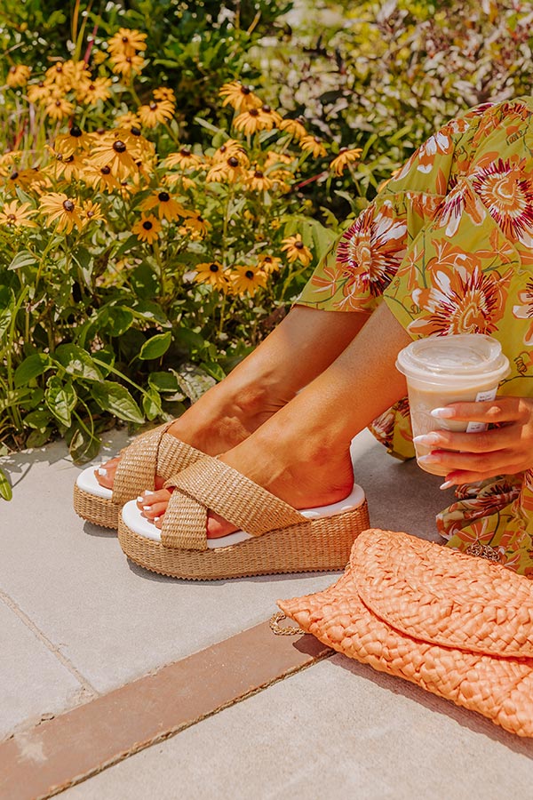 Premium Josie Raffia Woven Wedge Sandals