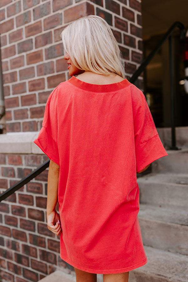 Premium Oversized Casual Tee - Scarlet Red