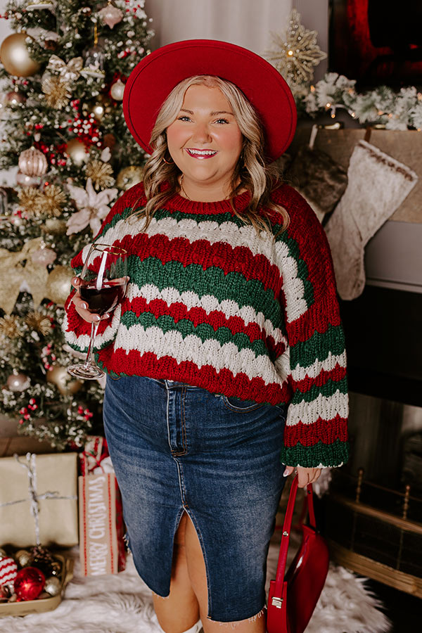 Premium Holiday Knit Sweater - Festive Curves Collection