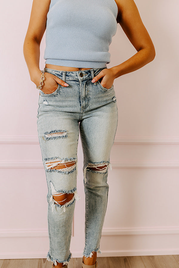 Premium High Waist Distressed Jeans - The Cely Collection