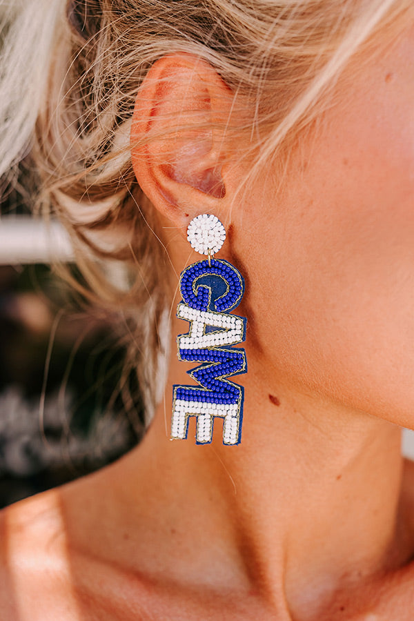 Premium Game Day Beaded Earrings - Royal Blue Edition