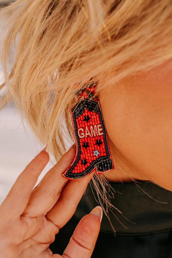 Ultimate Game Day Southern Charm Earrings in Red