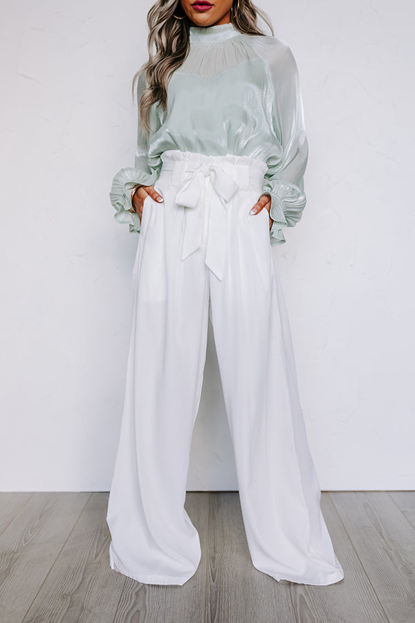 Premium Hazelle High Waist Trousers - Ultimate White Elegance