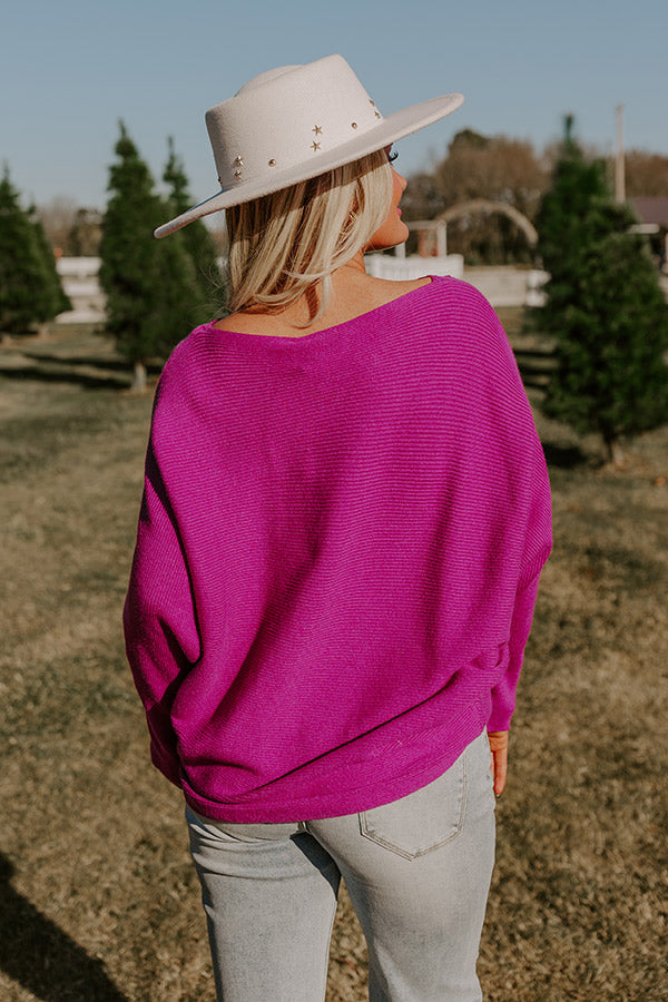 Ultimate Caffeine Crush Knit Top in Orchid