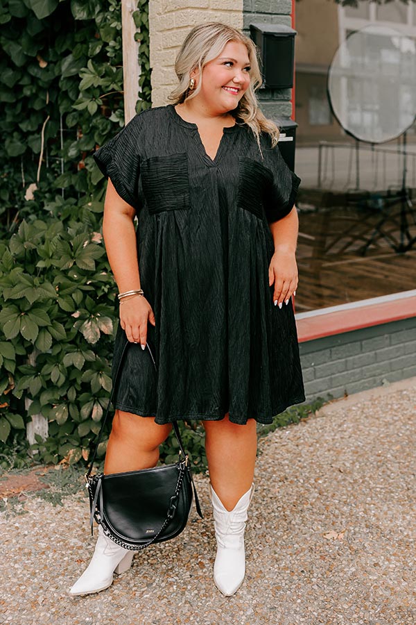 Premium Black Curves Shift Dress for Effortless Weekend Style