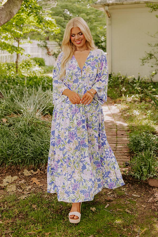 Premium Periwinkle Floral Maxi Dress - Ultimate Comfort & Style