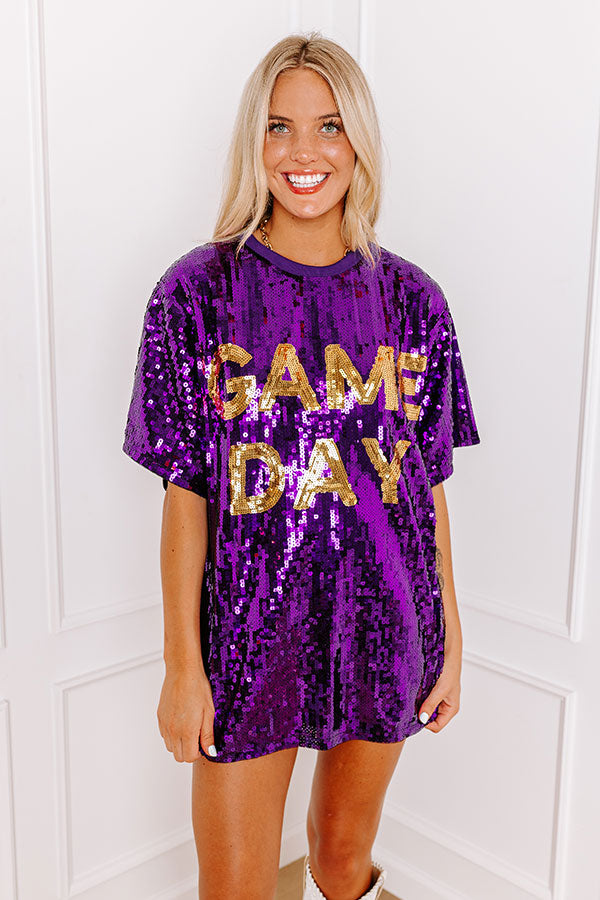 Ultimate Gameday Sequin Tunic - Purple Glam