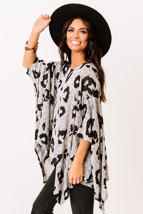 Ultimate Chic Leopard Print Tunic - Premium Grey Shift Dress