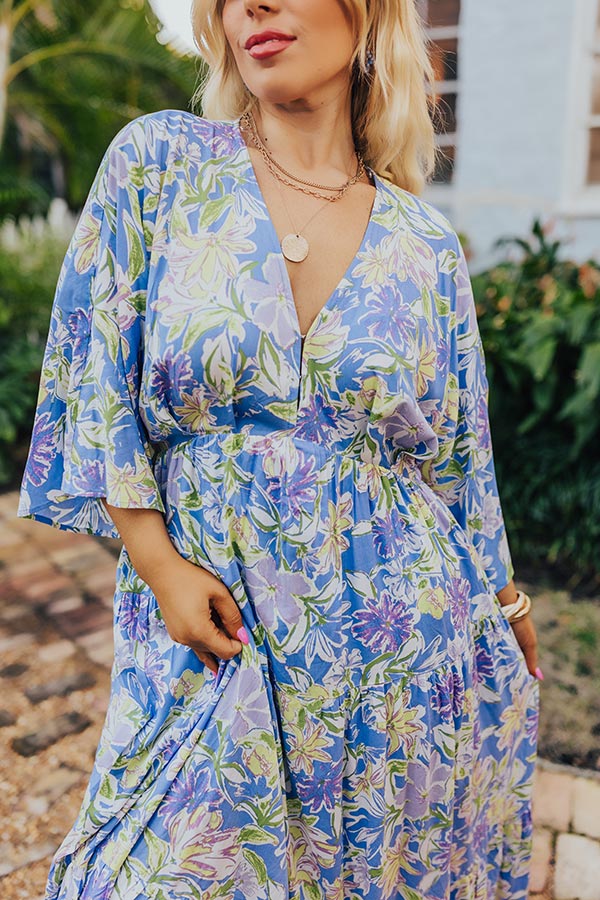 Premium Periwinkle Floral Maxi Dress - Ultimate Comfort & Style