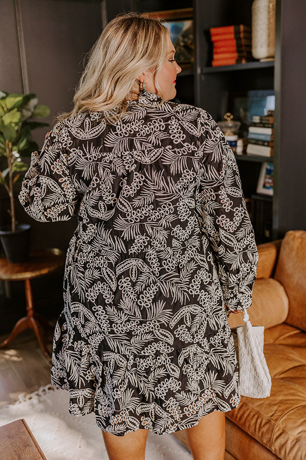 Ultimate Cabernet Sippin' Embroidered Mini Dress - Premium Curves