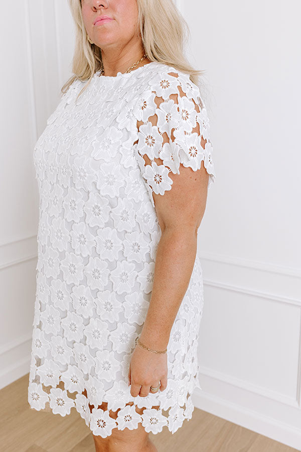 Ultimate Romantic Crochet Mini Dress - White Curves