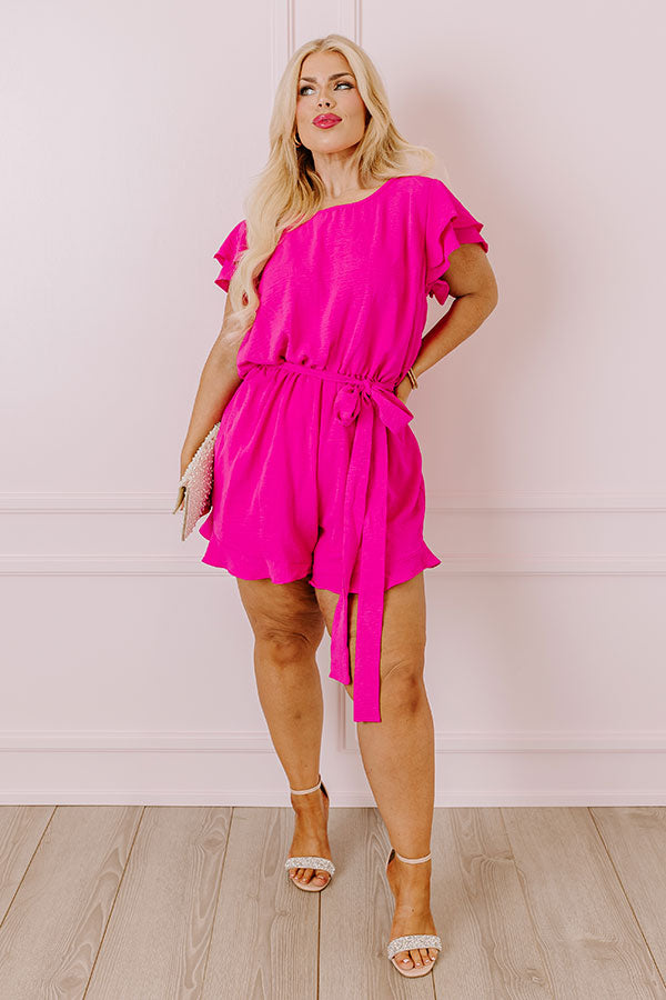 Ultimate Paradise Romper - Premium Hot Pink Curves for Plus Size