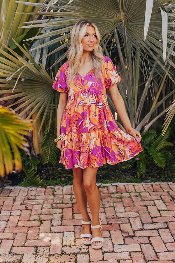 Premium St. Barts Brunch Floral Mini Dress - Ultimate Summer Style