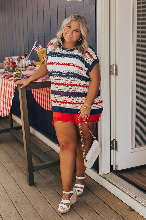 Premium Lake Days Knit Stripe Top - Ultimate Comfort for Curves