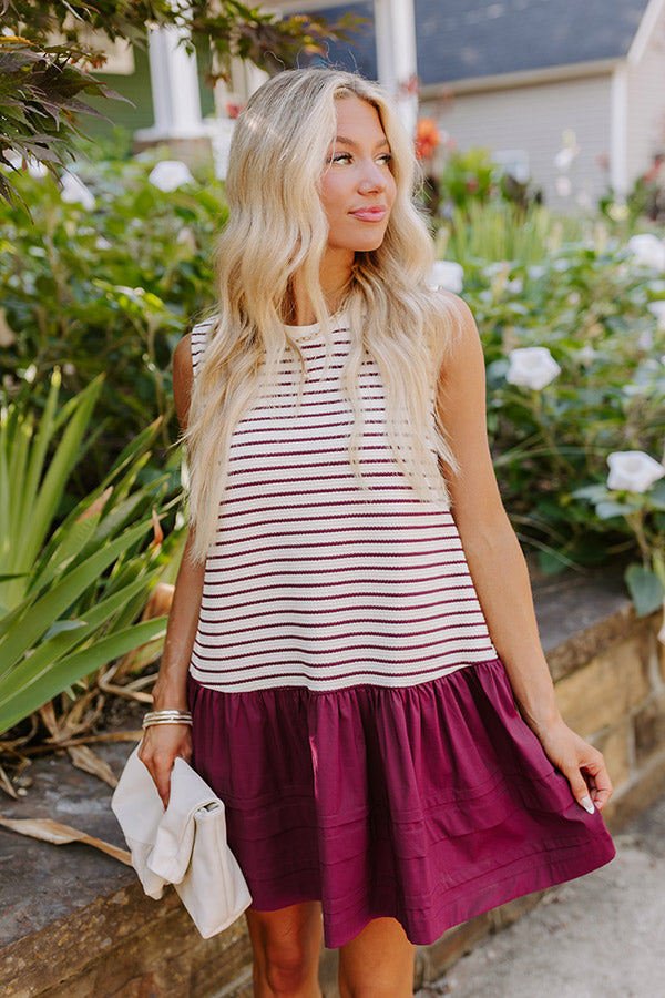 Ultimate Sweet Nothings Striped Mini Dress - Maroon