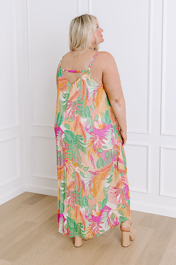 Ultimate Tropical Cabana Chiffon Maxi Dress for Curves