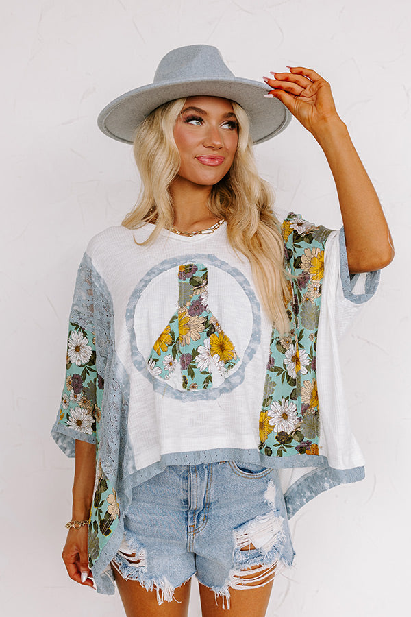 Premium Boho Peaceful Pause Lace Top - Ivory