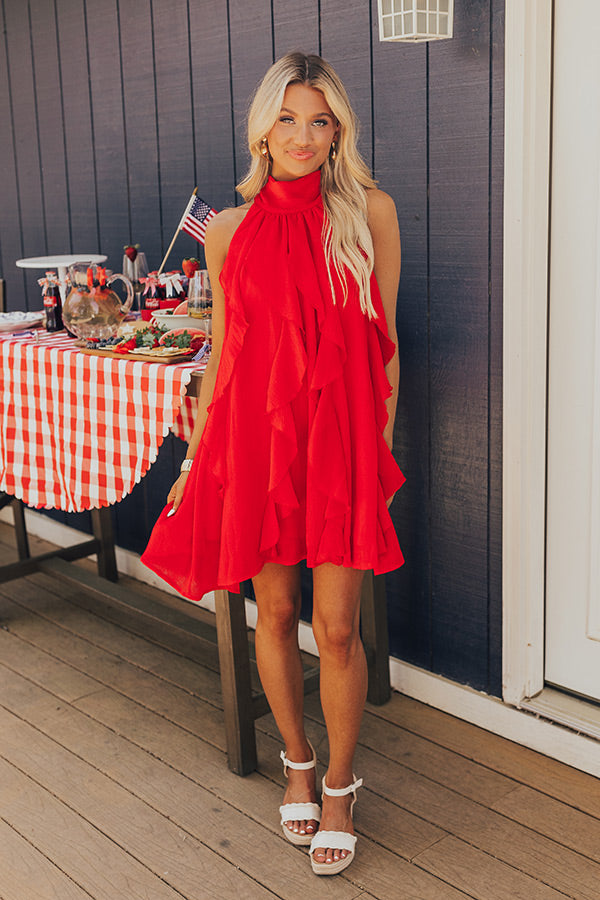 Ultimate Red Ruffle Mini Dress for Date Night & Parties