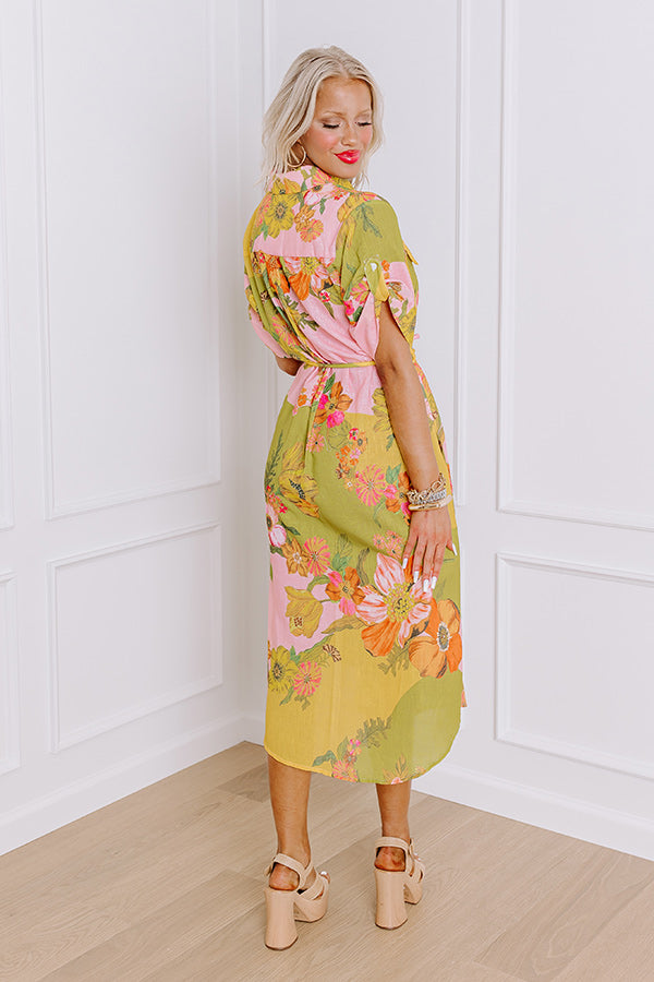 Premium Floral Midi Dress - Ultimate Summer Stroll Essential