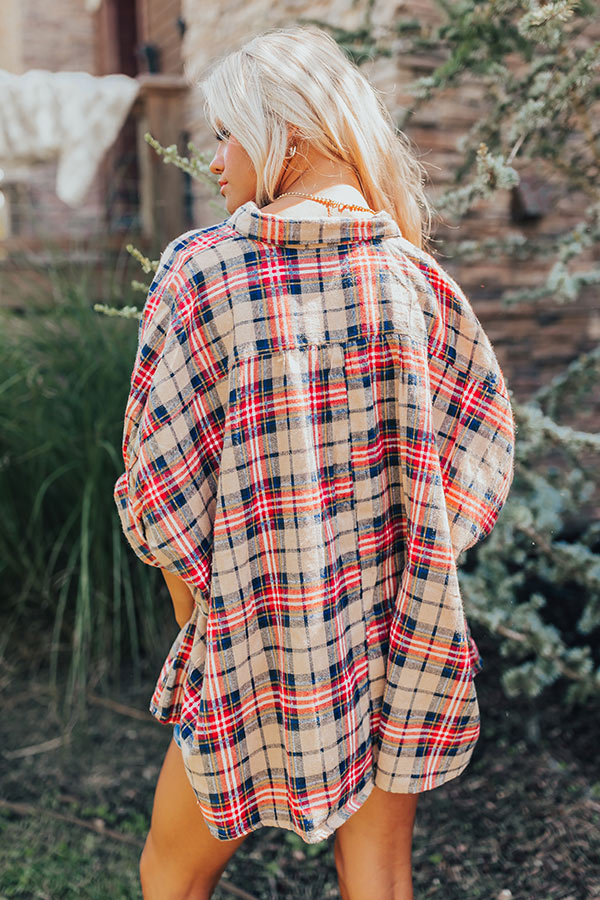 Ultimate Plaid Button-Up Shirt in Iced Latte