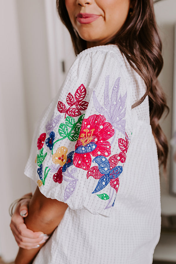 Ultimate Tropical Embroidered Top - Coastal Chic Style