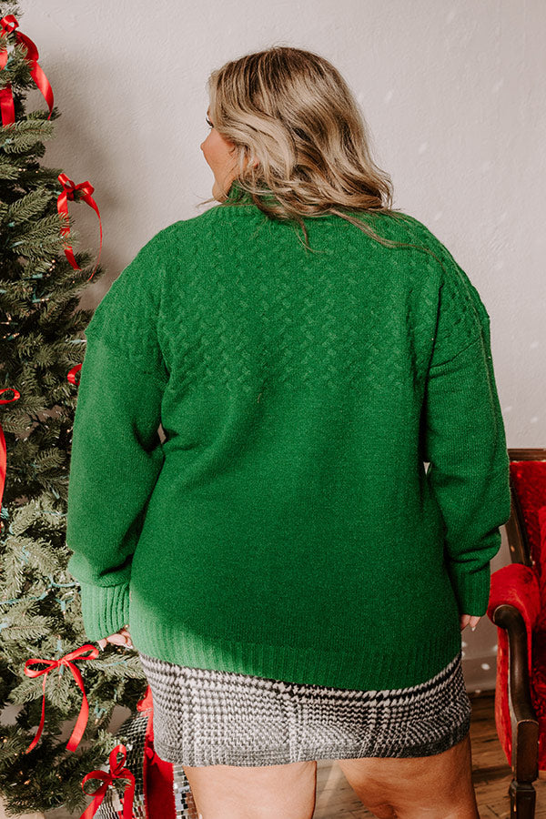 Premium Evergreen Dreams Cable Knit Sweater