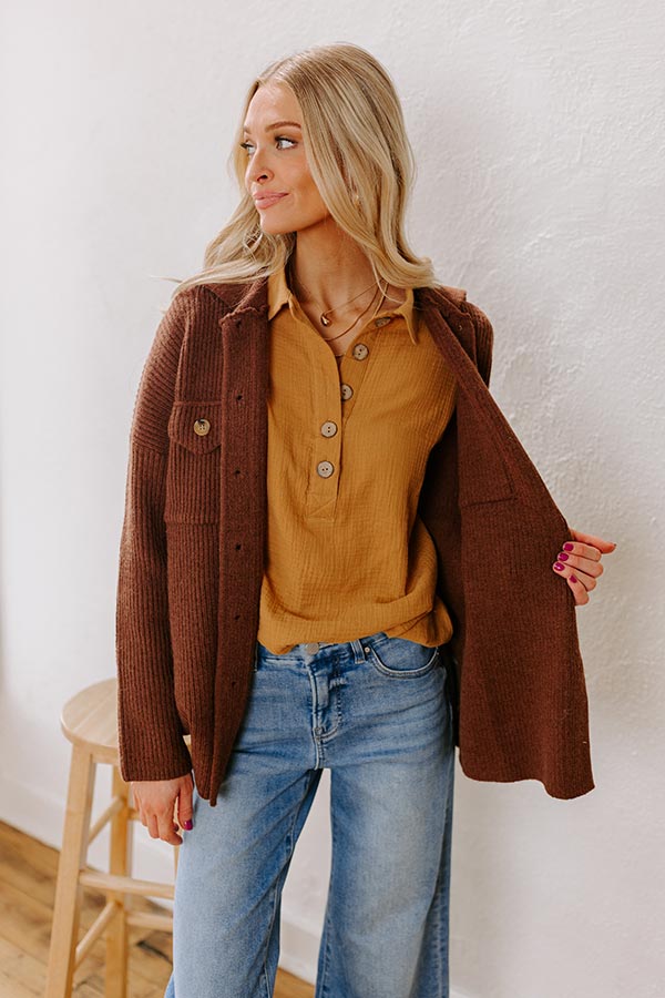 Ultimate Cozy Khaki Shift Top