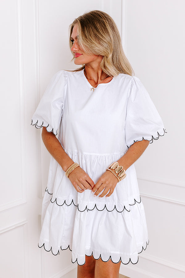 Premium State Of Grace Scalloped Mini Dress - Ultimate Summer Style