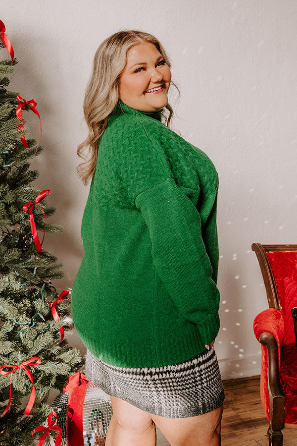 Premium Evergreen Dreams Cable Knit Sweater