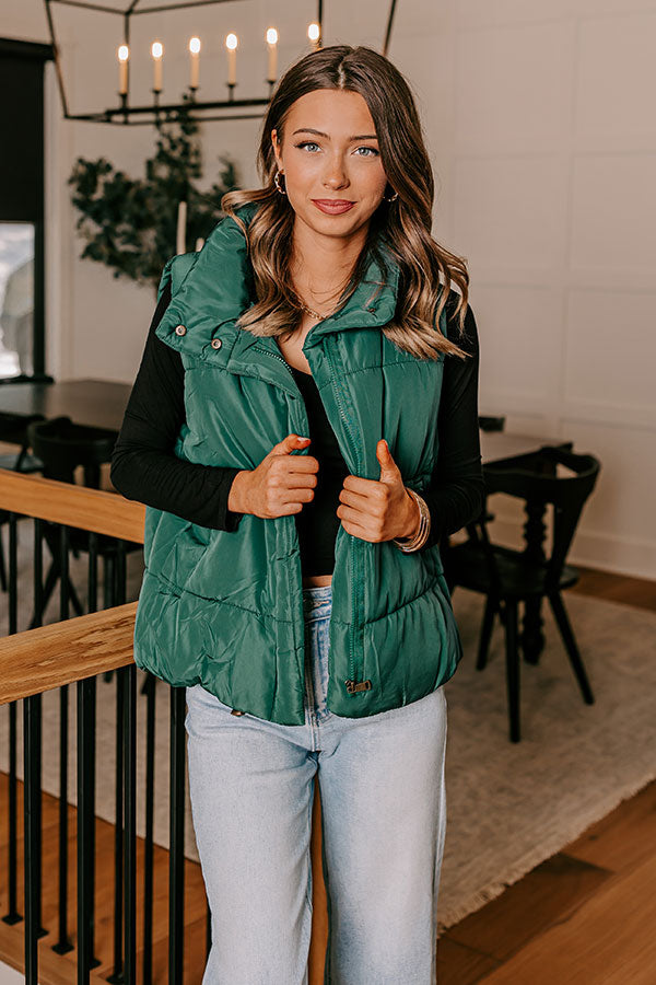 Premium Creekside Cabin Puffer Vest - Hunter Green